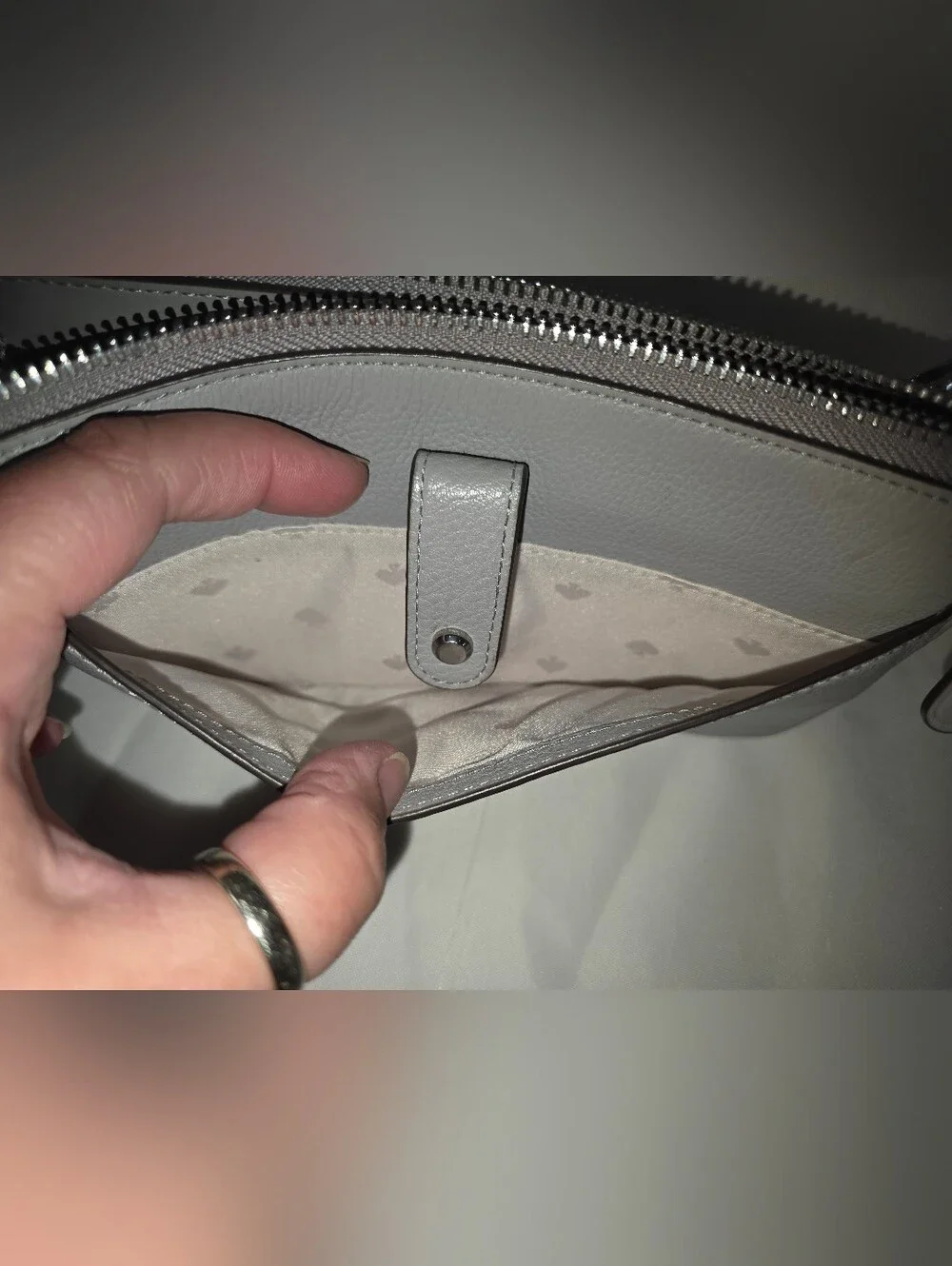 Kate Spade Gray Leather Crossbody WOC